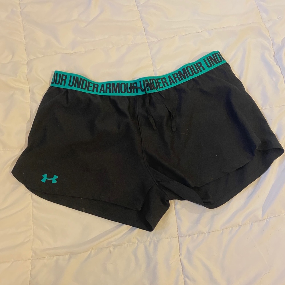 Black and Teal Under Armour Shorts